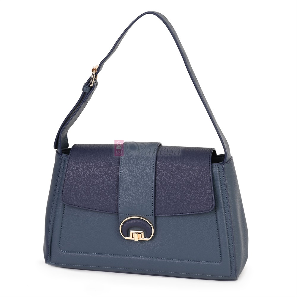 Дамска чанта от екологична кожа в син цвят. Код: MC453