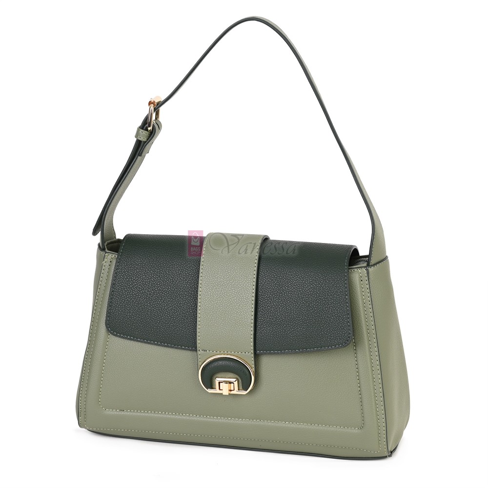 Дамска чанта от екологична кожа в зелен цвят. Код: MC453