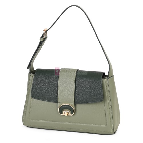 Дамска чанта от екологична кожа в зелен цвят. Код: MC453