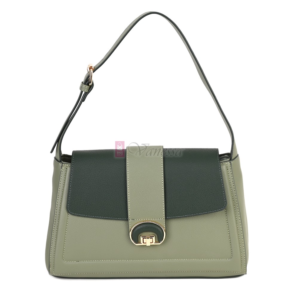 Дамска чанта от екологична кожа в зелен цвят. Код: MC453