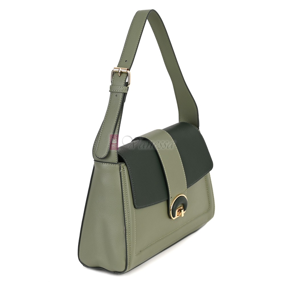 Дамска чанта от екологична кожа в зелен цвят. Код: MC453