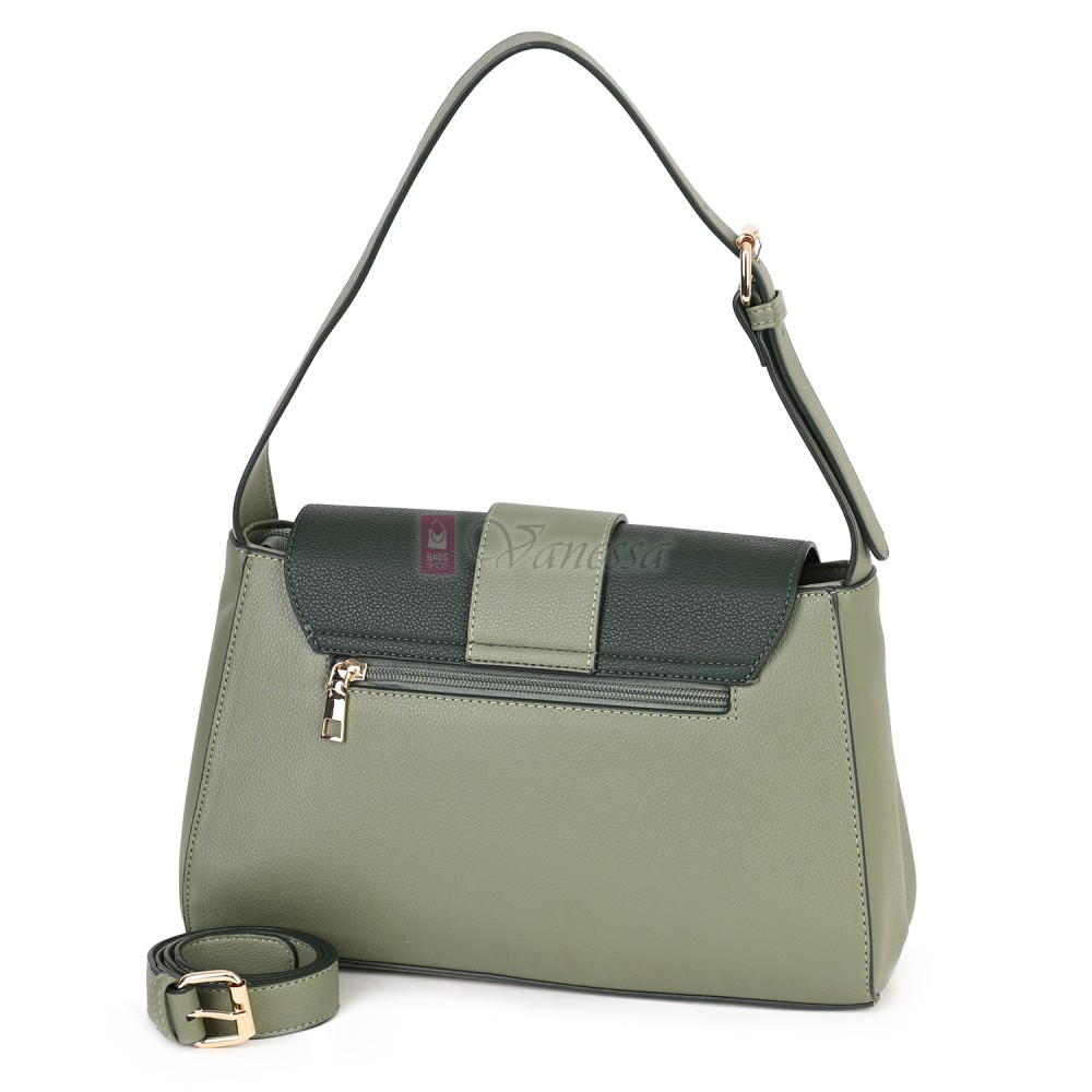 Дамска чанта от екологична кожа в зелен цвят. Код: MC453