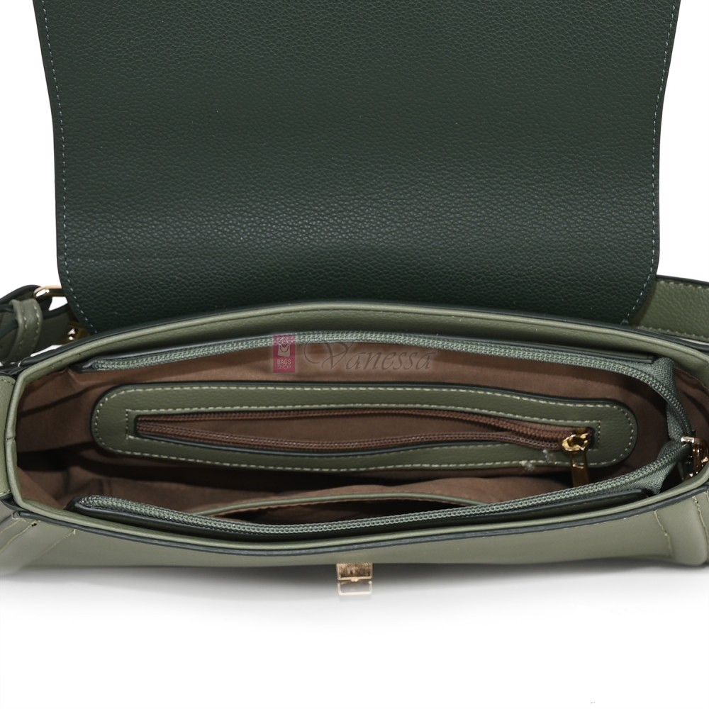 Дамска чанта от екологична кожа в зелен цвят. Код: MC453