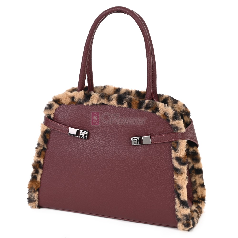  Дамска чанта от екологична кожа в цвят бордо. Код: 461