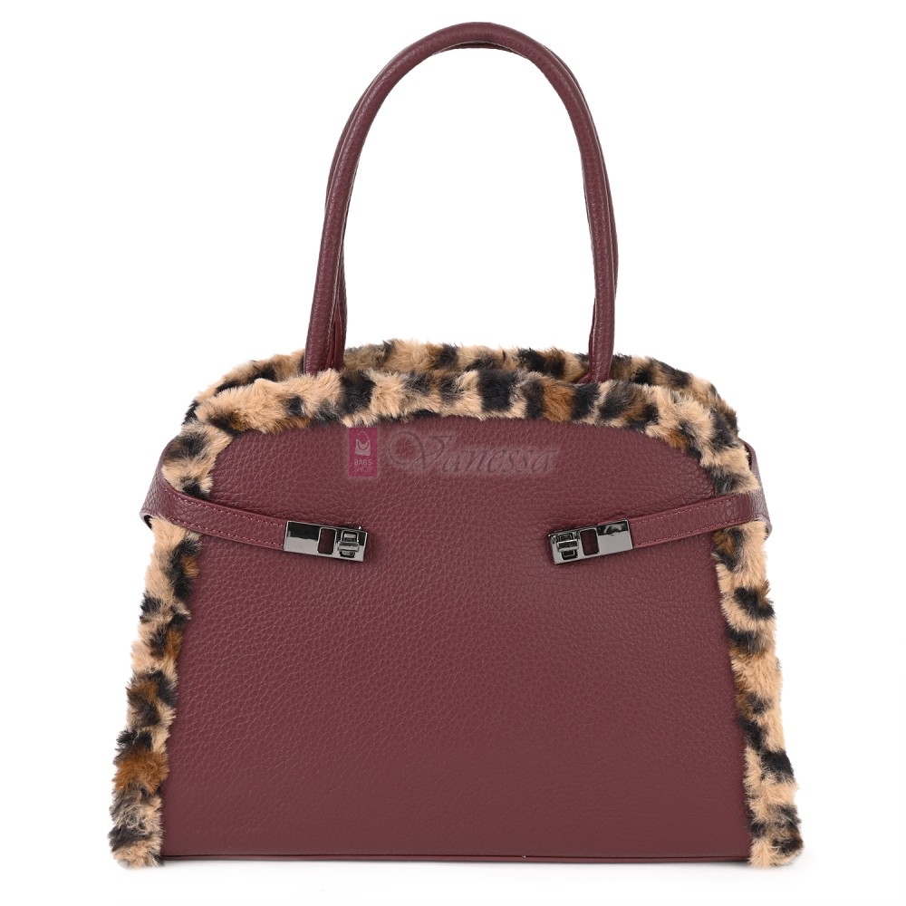  Дамска чанта от екологична кожа в цвят бордо. Код: 461