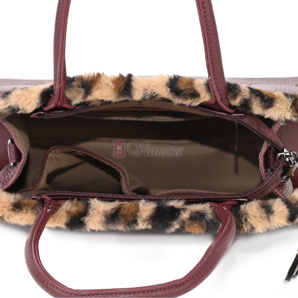  Дамска чанта от екологична кожа в цвят бордо. Код: 461