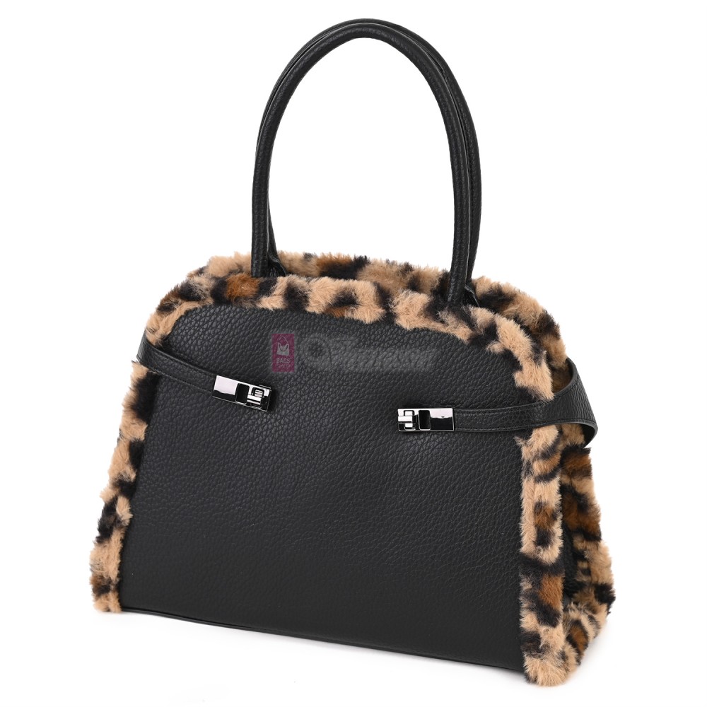  Дамска чанта от екологична кожа в черен цвят. Код: 461