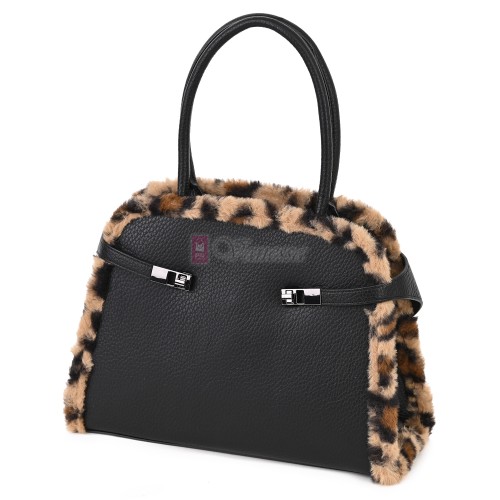  Дамска чанта от екологична кожа в черен цвят. Код: 461