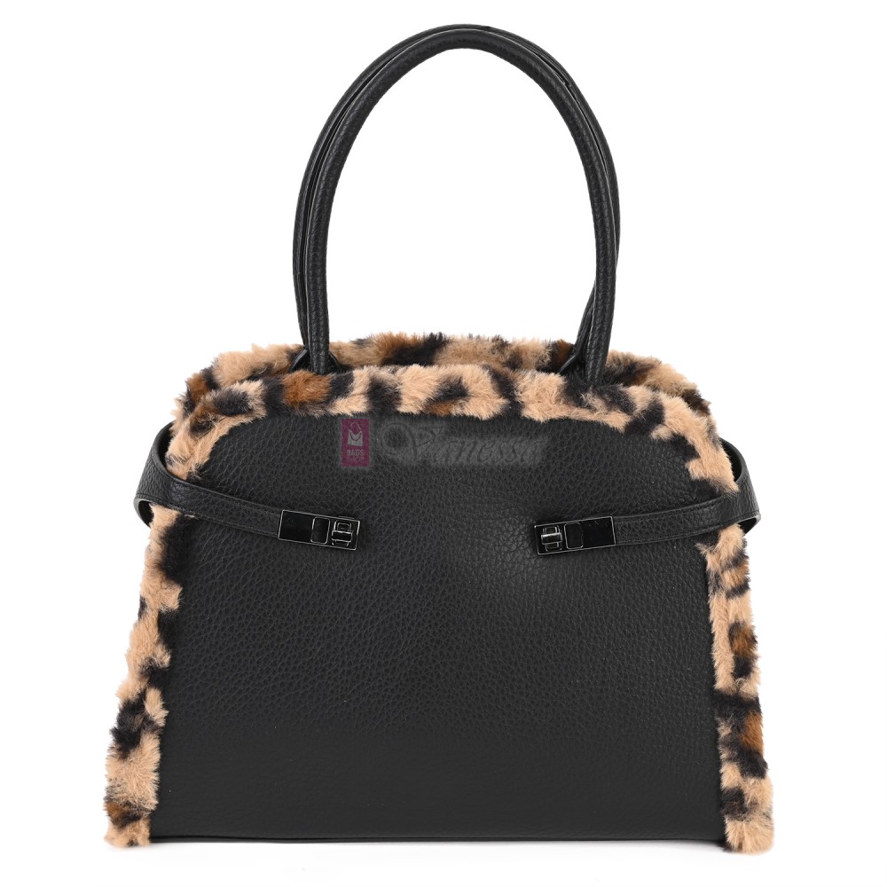  Дамска чанта от екологична кожа в черен цвят. Код: 461