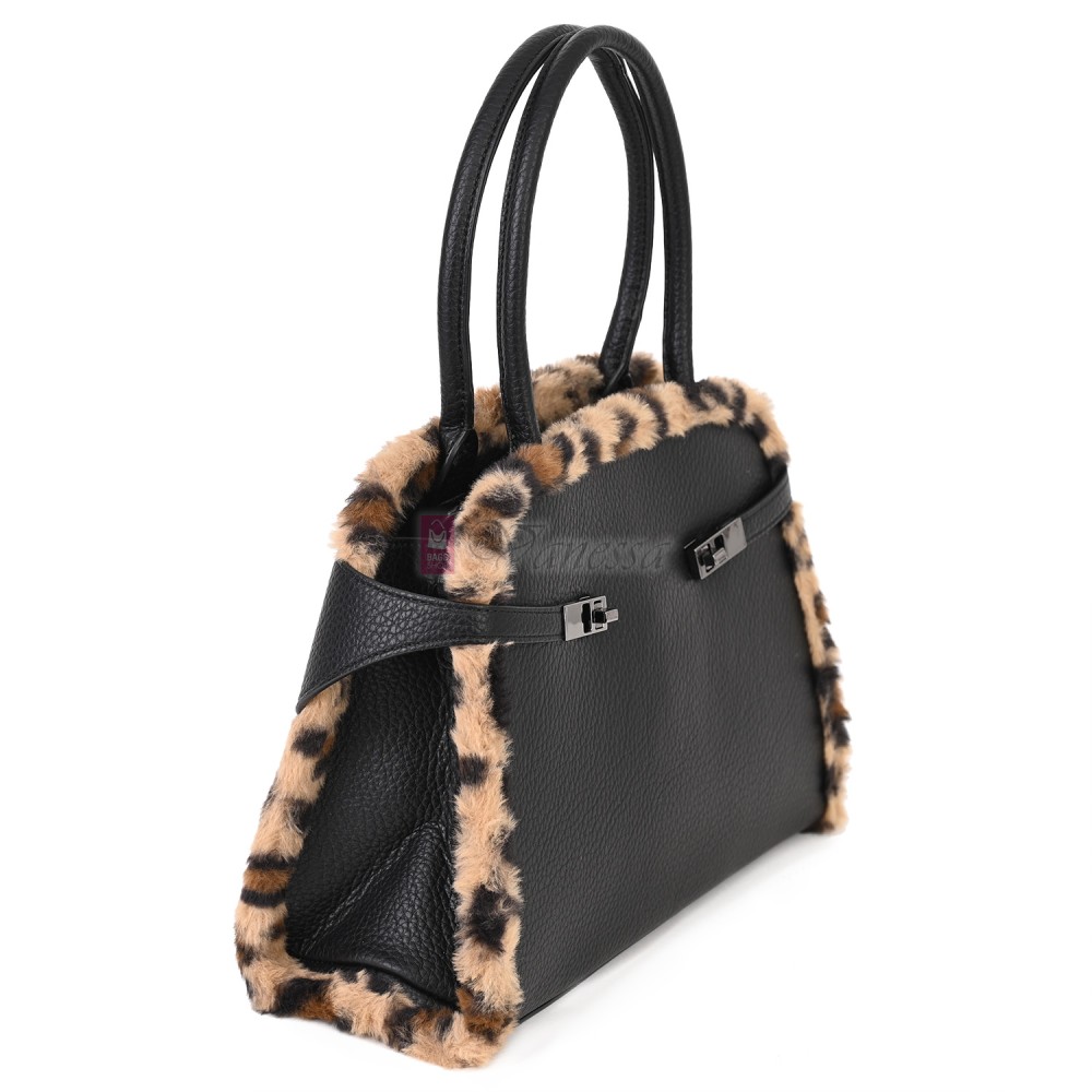  Дамска чанта от екологична кожа в черен цвят. Код: 461