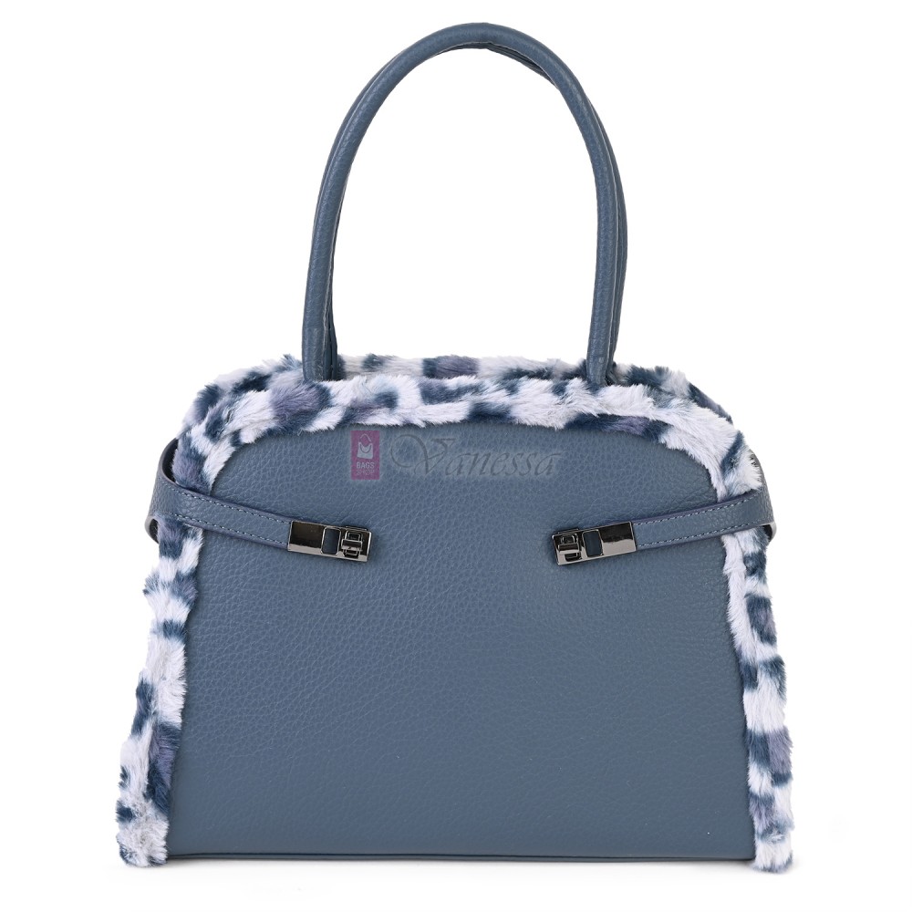  Дамска чанта от екологична кожа в син цвят. Код: 461