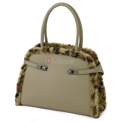  Дамска чанта от екологична кожа в светлозелен цвят. Код: 461