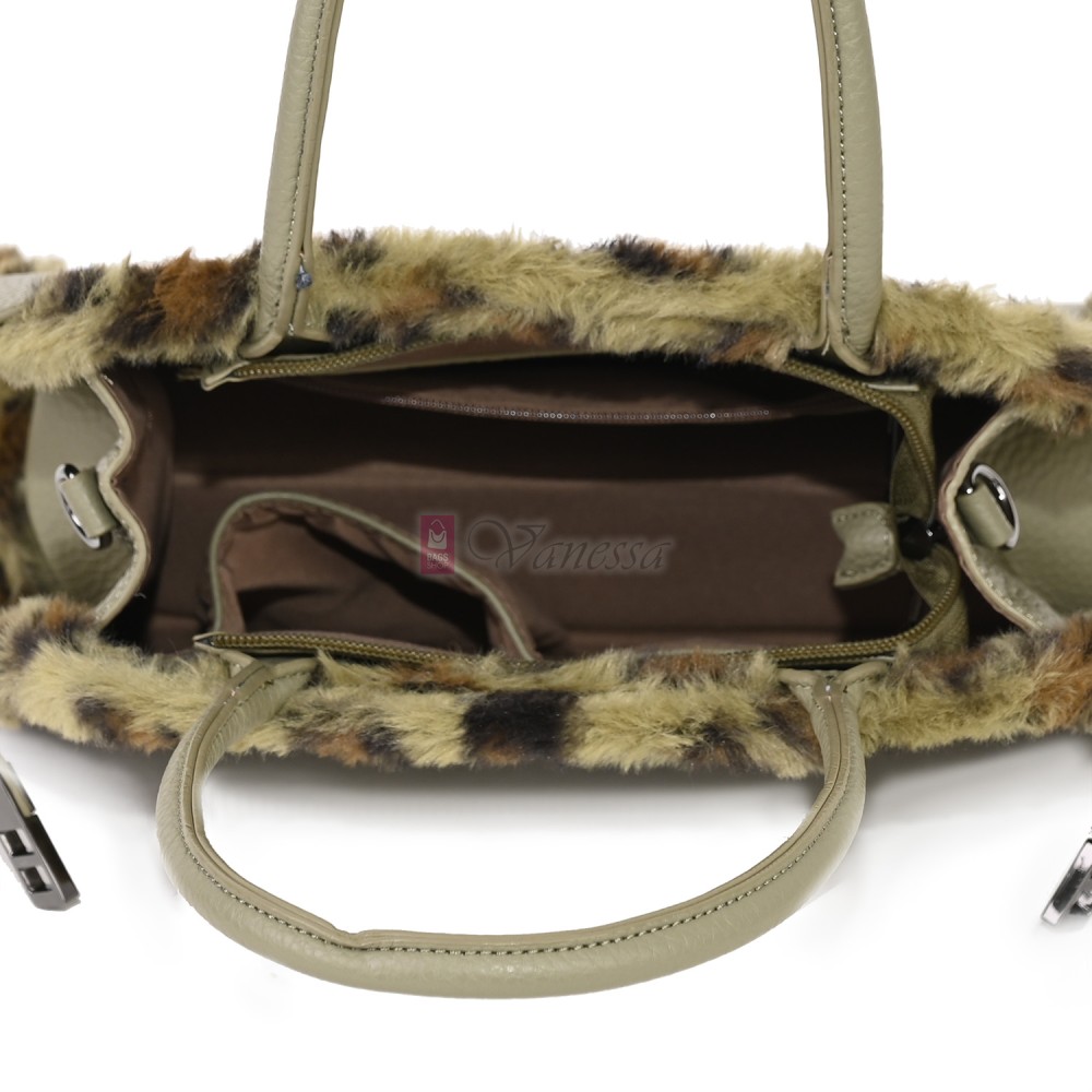  Дамска чанта от екологична кожа в светлозелен цвят. Код: 461