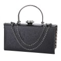 Вечерна дамска чанта от еко кожа в черен цвят. Код: 470