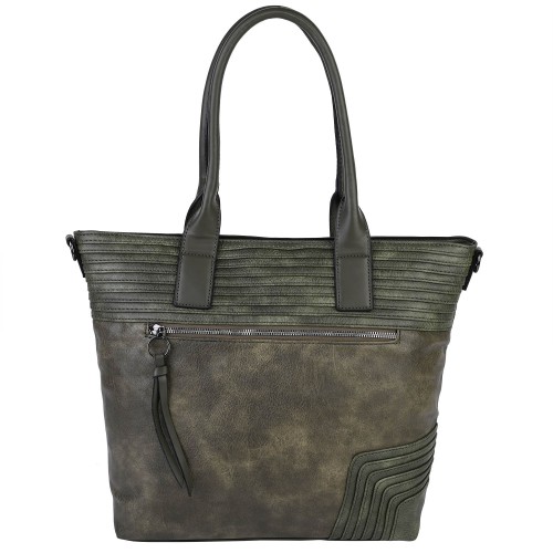 Дамска чанта от еко кожа в зелен цвят. Код: 472