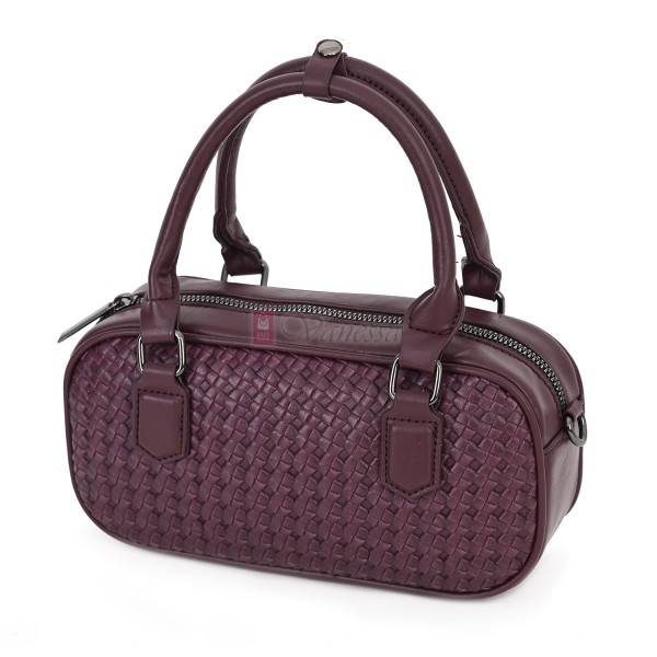Малка дамска чанта от еко кожа, в цвят бордо. Код: 478