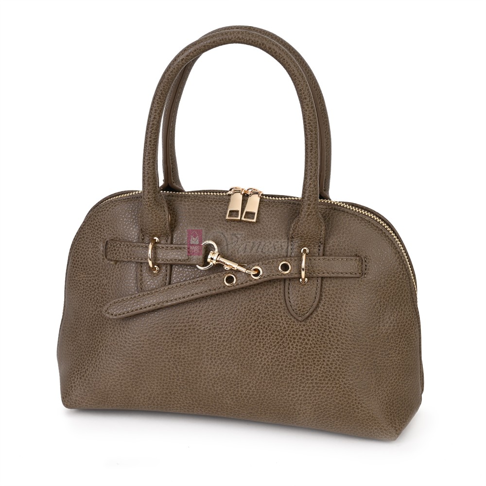 Малка дамска чанта от еко кожа, в тъмнобежов цвят. Код: 483