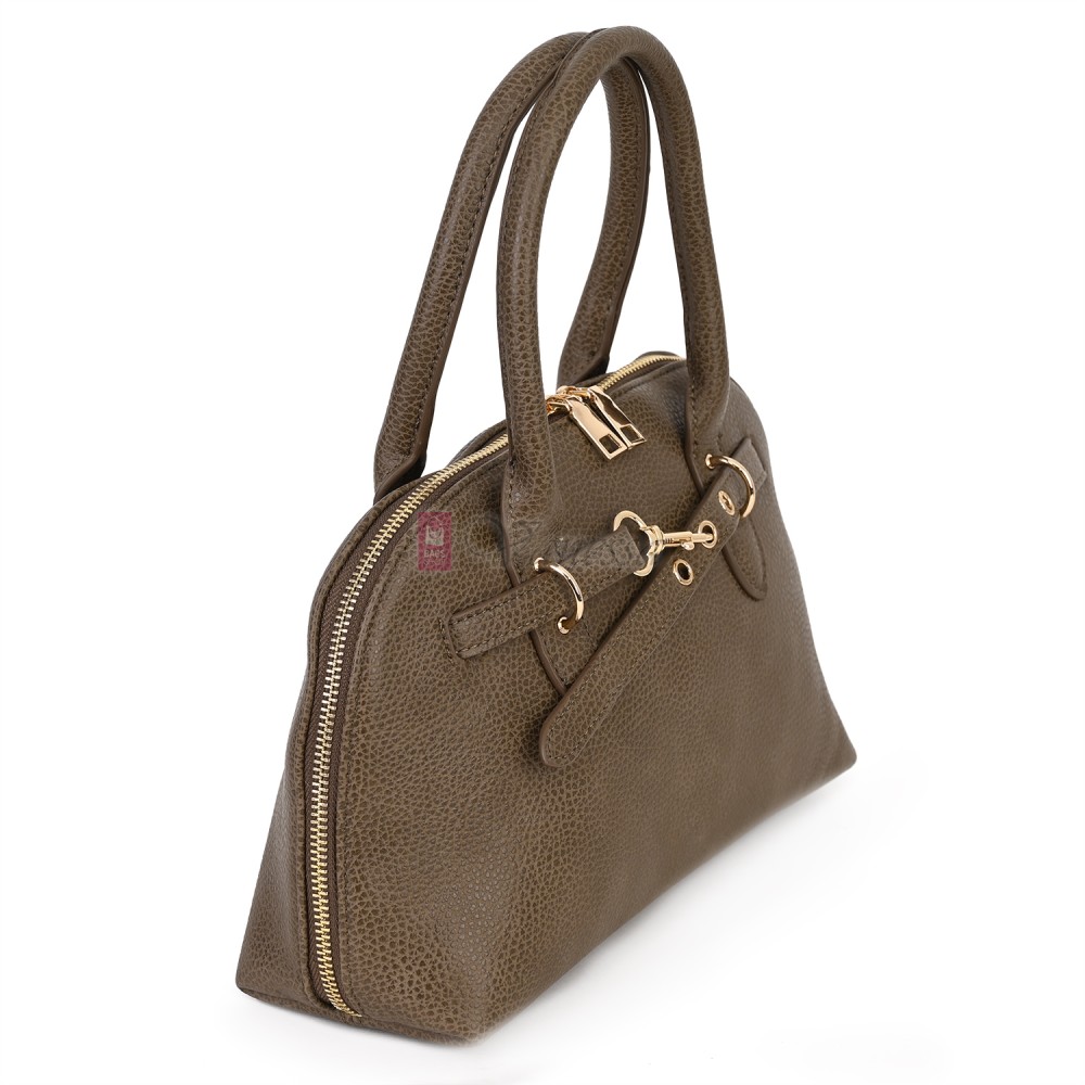 Малка дамска чанта от еко кожа, в тъмнобежов цвят. Код: 483