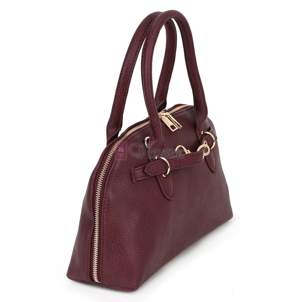 Малка дамска чанта от еко кожа, в цвят бордо. Код: 483