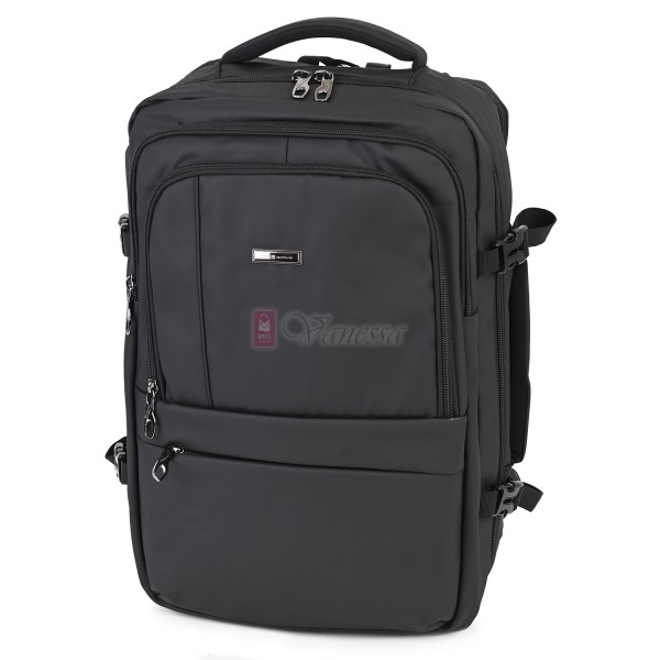 Мъжка раница от висококачествен текстил, в черен цвят. Код 5010