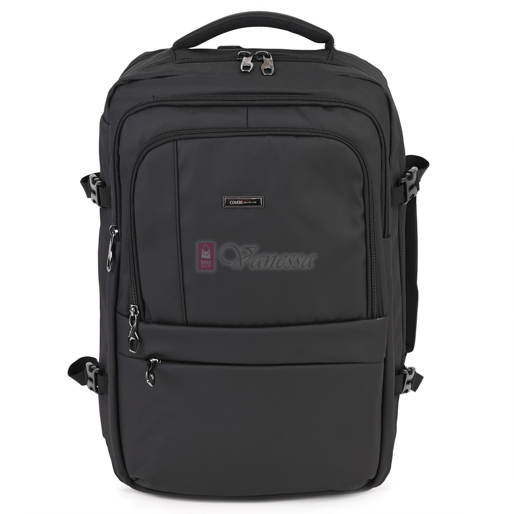 Мъжка раница от висококачествен текстил, в черен цвят. Код 5010