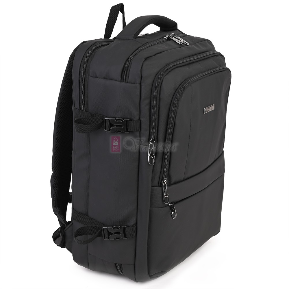 Мъжка раница от висококачествен текстил, в черен цвят. Код 5010