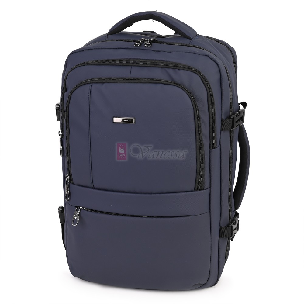 Мъжка раница от висококачествен текстил, в тъмносин цвят. Код 5010