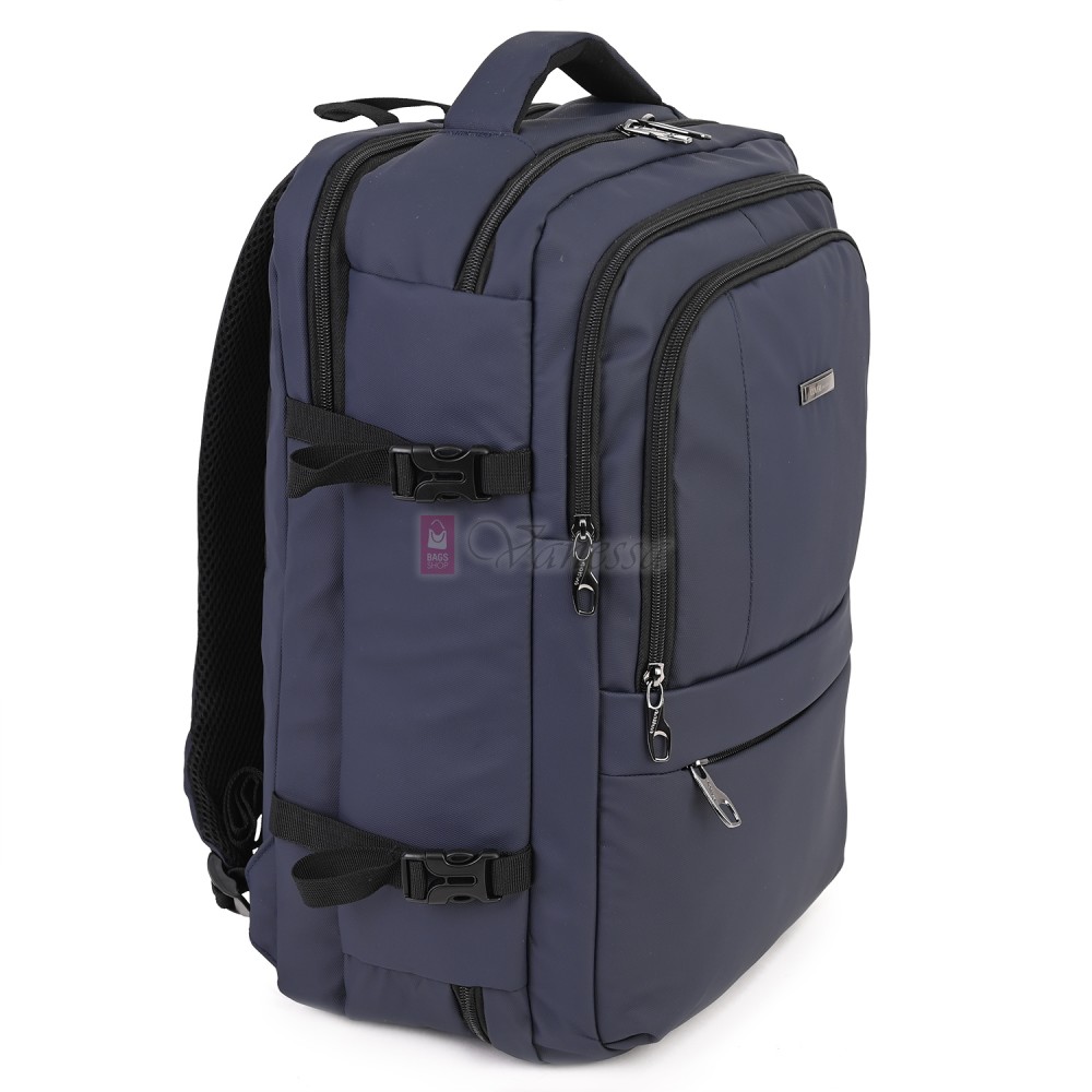 Мъжка раница от висококачествен текстил, в тъмносин цвят. Код 5010