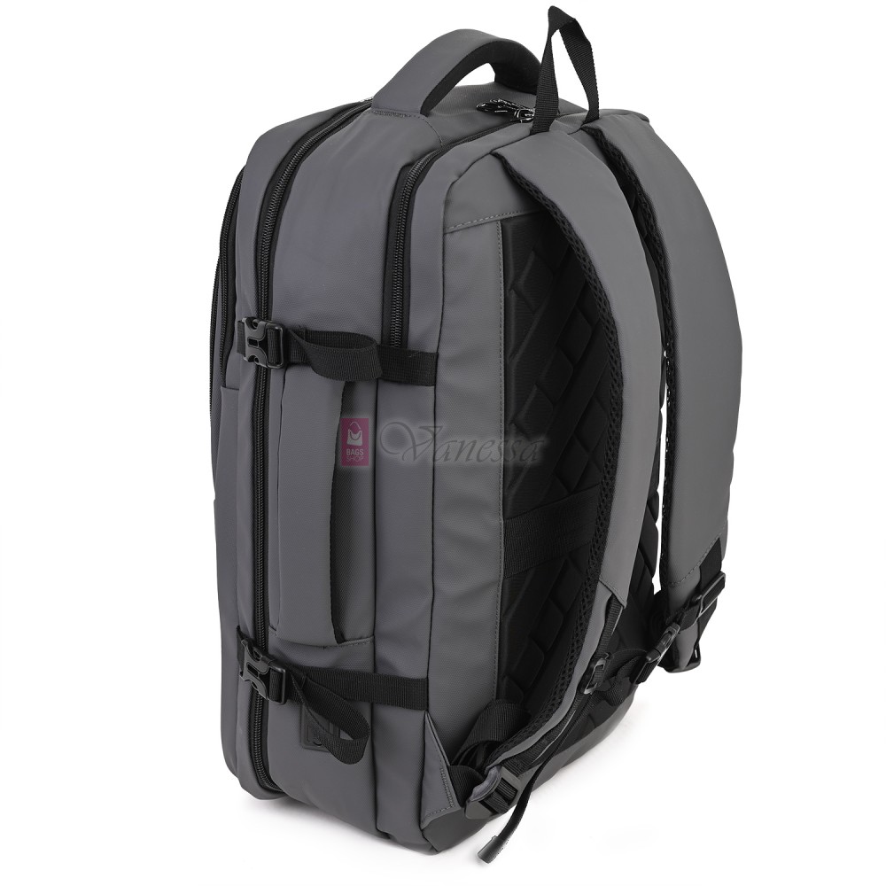 Мъжка раница от висококачествен текстил, в сив цвят. Код 5010