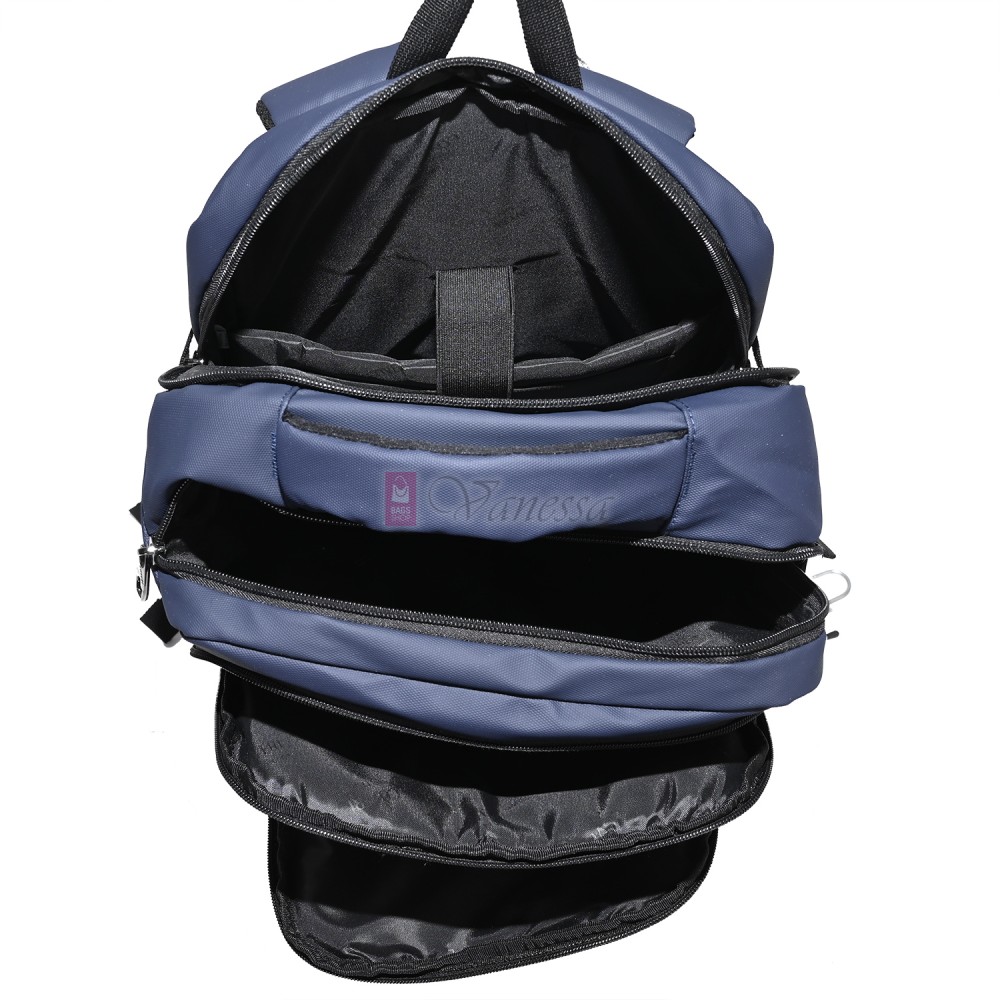 Мъжка раница от висококачествен текстил, в тъмносин цвят. Код 5010