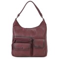 Ежедневна дамска чанта от еко кожа, в цвят бордо. Код: MC507
