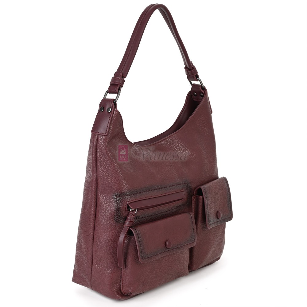 Ежедневна дамска чанта от еко кожа, в цвят бордо. Код: MC507 Ежедневна дамска чанта от еко кожа, в цвят бордо. Код: MC507