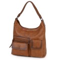 Ежедневна дамска чанта от еко кожа, в светлокафяв цвят. Код: MC507