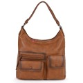 Ежедневна дамска чанта от еко кожа, в светлокафяв цвят. Код: MC507