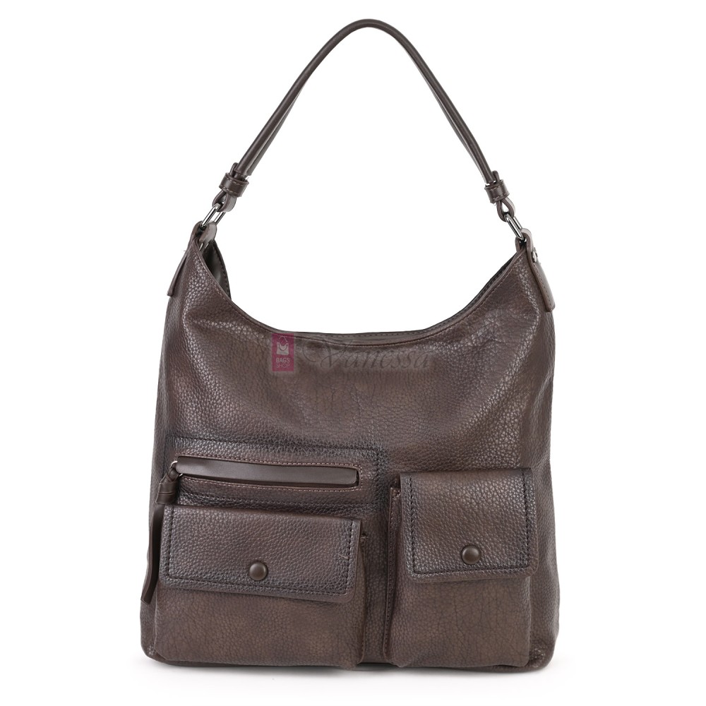 Ежедневна дамска чанта от еко кожа, в тъмнокафяв цвят. Код: MC507 Ежедневна дамска чанта от еко кожа, в тъмнокафяв цвят. Код: MC507