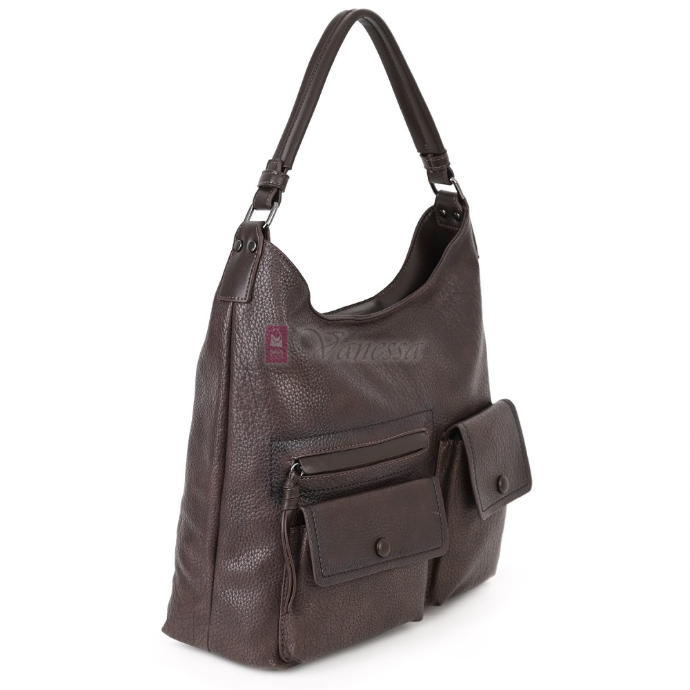 Ежедневна дамска чанта от еко кожа, в тъмнокафяв цвят. Код: MC507 Ежедневна дамска чанта от еко кожа, в тъмнокафяв цвят. Код: MC507