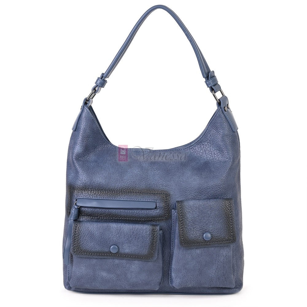 Ежедневна дамска чанта от еко кожа, в син цвят. Код: MC507 Ежедневна дамска чанта от еко кожа, в син цвят. Код: MC507