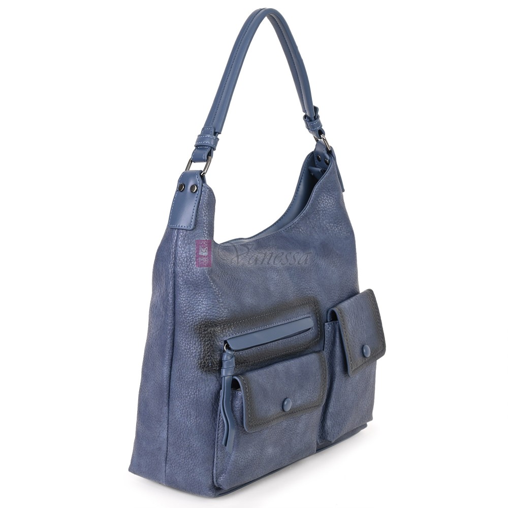 Ежедневна дамска чанта от еко кожа, в син цвят. Код: MC507 Ежедневна дамска чанта от еко кожа, в син цвят. Код: MC507