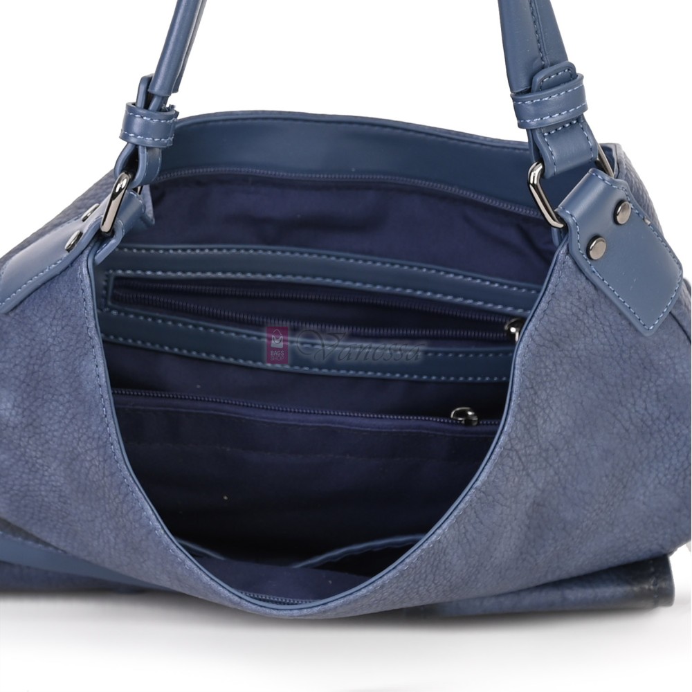 Ежедневна дамска чанта от еко кожа, в син цвят. Код: MC507 Ежедневна дамска чанта от еко кожа, в син цвят. Код: MC507