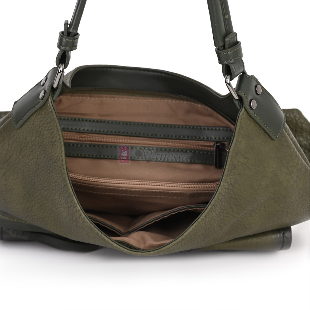 Ежедневна дамска чанта от еко кожа, в зелен цвят. Код: MC507 Ежедневна дамска чанта от еко кожа, в зелен цвят. Код: MC507