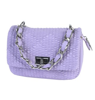 Дамска чанта от висококачествена еко кожа в лилав цвят Код: 51371