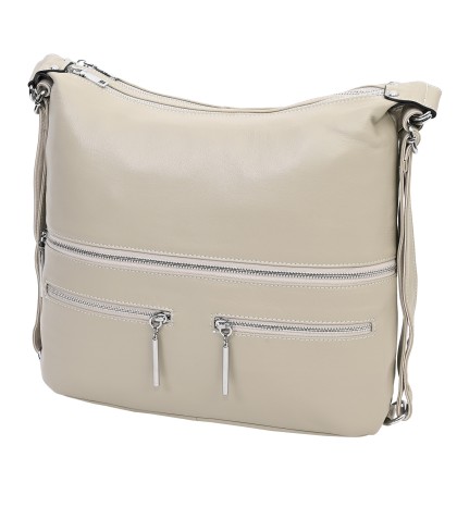 Дамска чанта/раница от естествена кожа в бежов цвят. Код: 5565