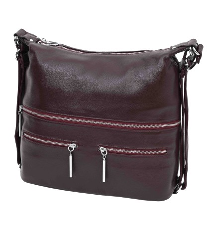 Дамска чанта/раница от естествена кожа в цвят бордо. Код: 5565