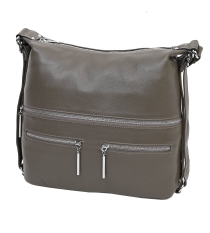Дамска чанта/раница от естествена кожа в тъмнокафяв цвят. Код: 5565