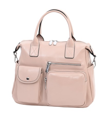 Дамска чанта от естествена кожа в розов цвят. Код: 5568