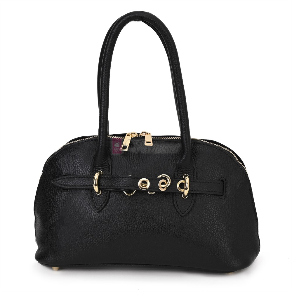 Малка дамска чанта от естествена кожа, в черен цвят. Код: 56EK