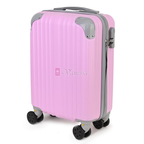 Малък slim куфар от полипропилен, в розов цвят. Код: M5832