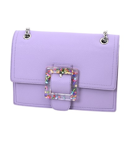  Дамска чанта от еко кожа в лилав цвят. Код: 5853