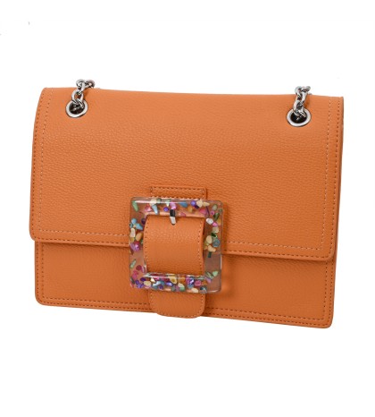  Дамска чанта от еко кожа в оранжев цвят. Код: 5853