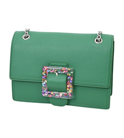  Дамска чанта от еко кожа в зелен цвят. Код: 5853